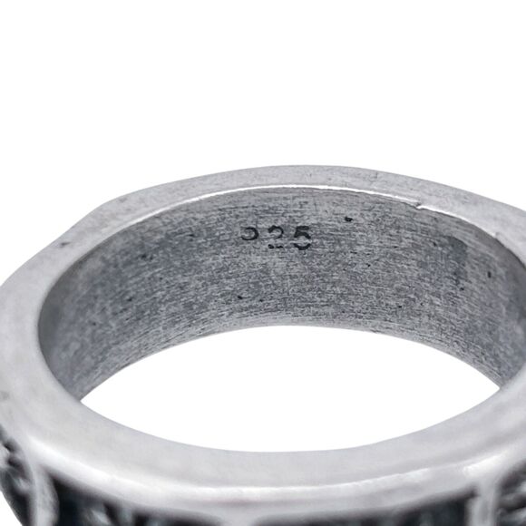 Vintage Sterling Silver 925 Oxidized Sunburst Design Band Ring Size 7.25 - Picture 6 of 9